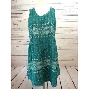 NWT Roxy Tunic Shirt Dress Swimsuit cover Up‎ Medium Viscose IMPERFECT Teal